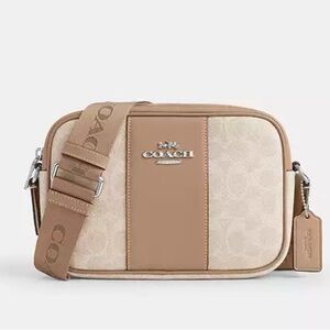Coach Jamie Camera Bag In Signature Canvas With Stripe NWT